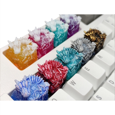 Dropshipping Dragon Bone Cool Resin Keycaps Artisan ESC Keycap Translucent / Opaque for Cherry MX Switch Mechanical Keyboard 3D